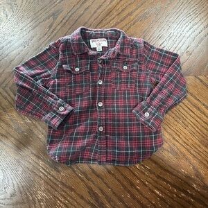 True Religion toddler 2T flannel - red and black plaid - long sleeve button up